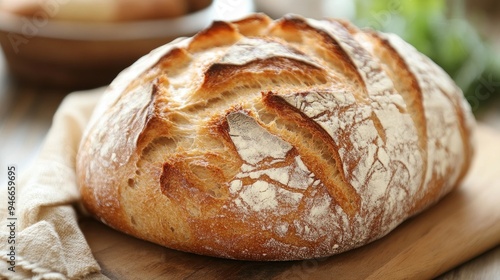 A Close-Up of a Freshly Baked Loaf of Bread