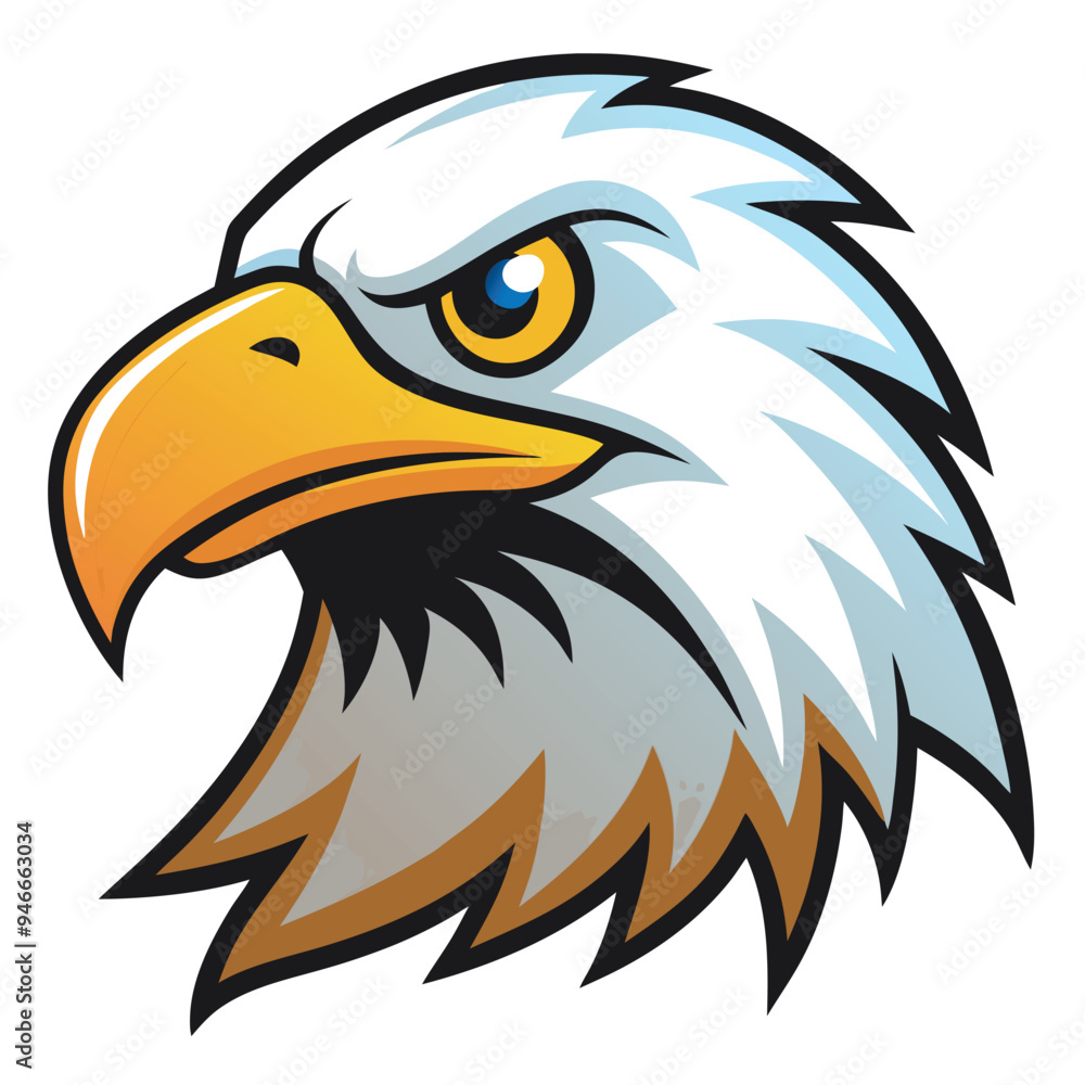 Fototapeta premium Set of bald eagle heads logo sygnet symbol element