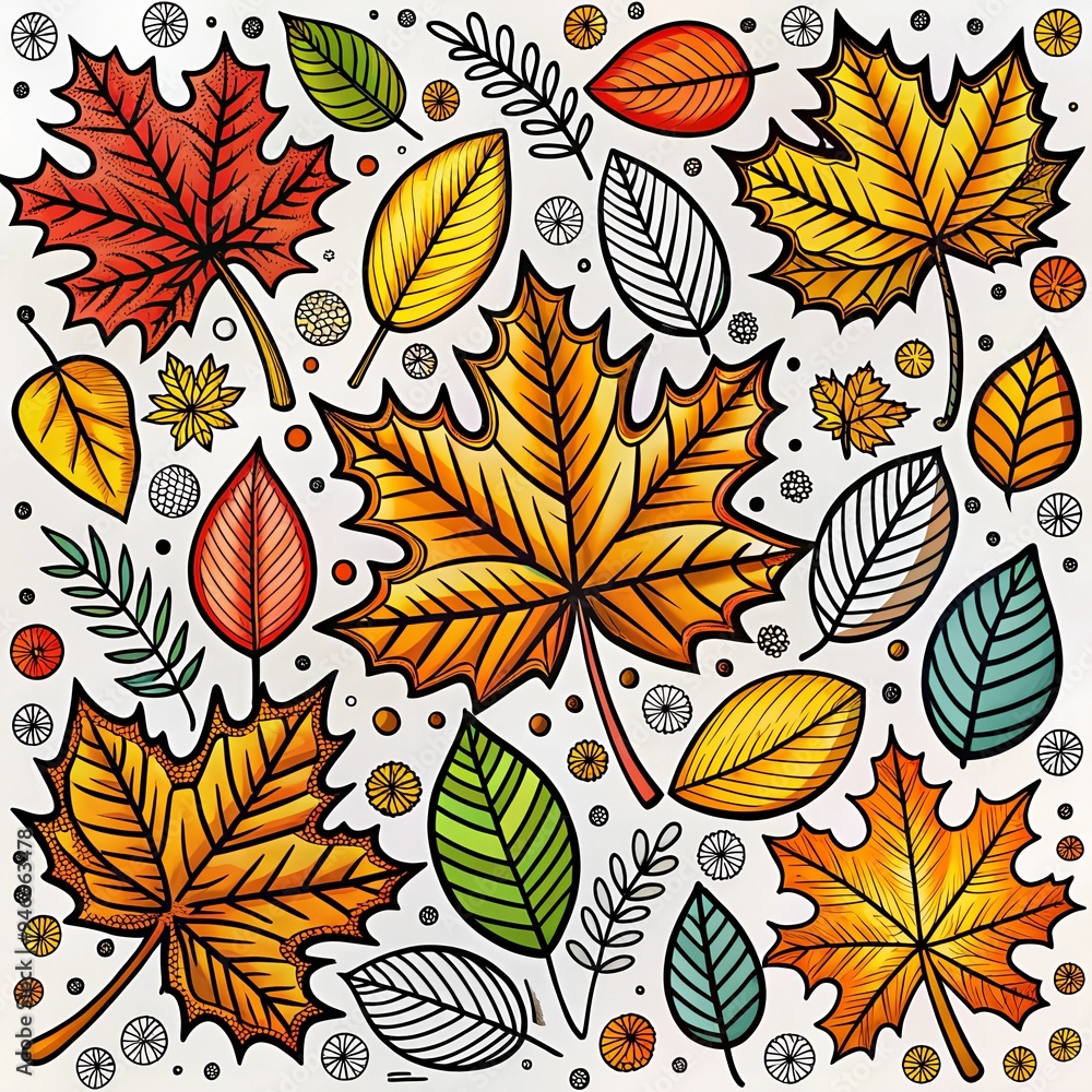 a picture with autumn leaves on a white background a picture with autumn leaves on a white background