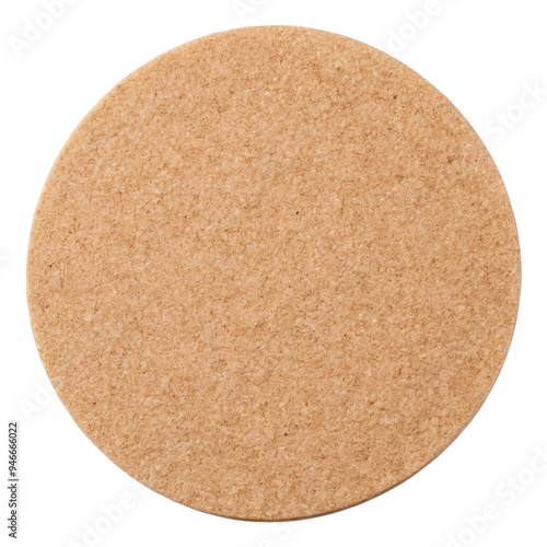 Unframed round cork board perfect for pinning memos, notes, or reminders. Simple design and natural cork material make it versatile choice for various spaces. Isolated on transparent background, png.