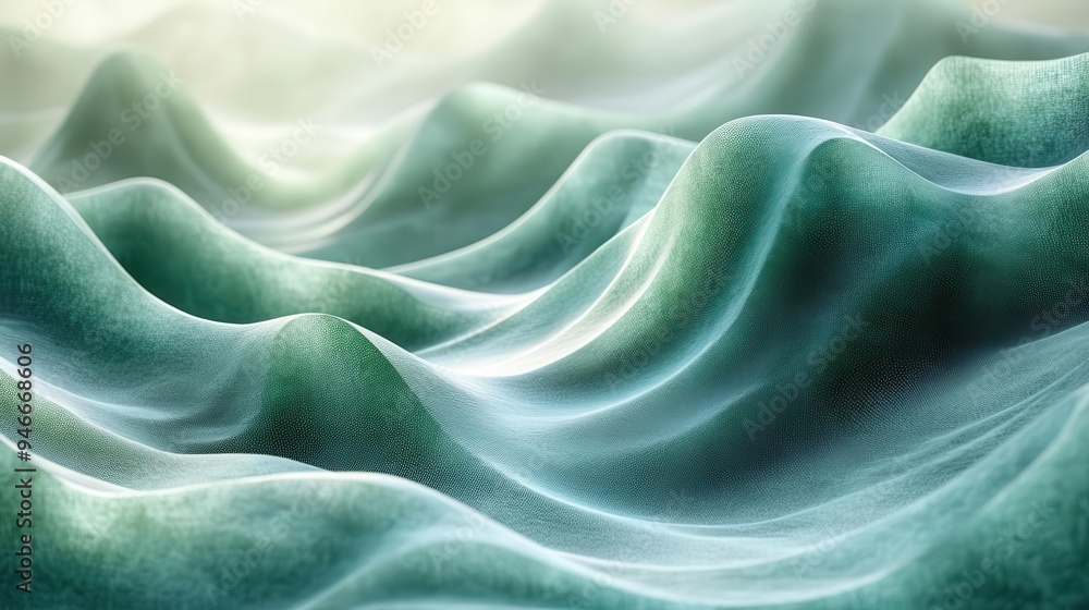 Fototapeta premium abstract emerald gradient organic textures light refractions zenlike minimalist composition
