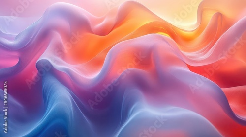 abstract fluid shapes swirling pastel hues of pink blue and orange dreamy cloudlike forms soft gradient background photo