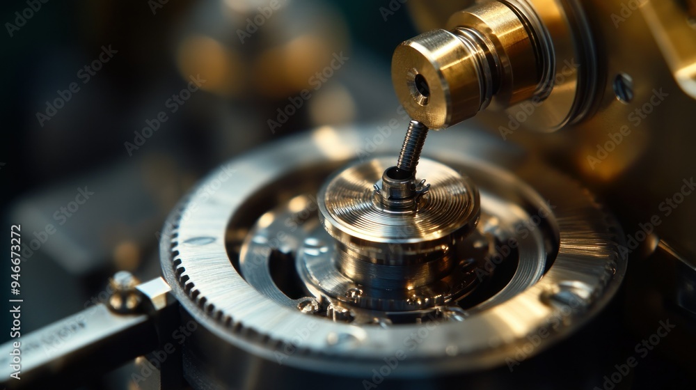 Close-up of a Mechanical Watch Movement Being Assembled Close-up of a Mechanical Watch Movement Being Assembled