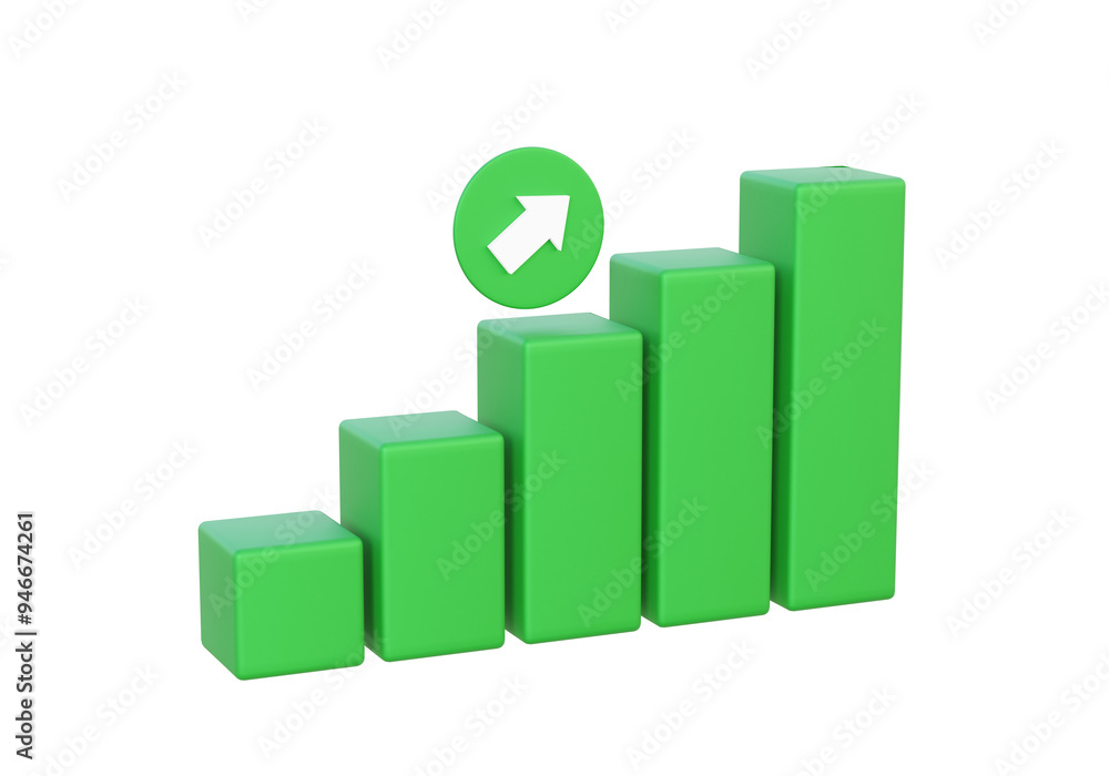 Arrow data statistics analytics finance growth graph green stocks best economy market trading investing business grow up excellent target rich successful. 3d render illustration Arrow data statistics analytics finance growth graph green stocks best economy market trading investing business grow up excellent target rich successful. 3d render illustration