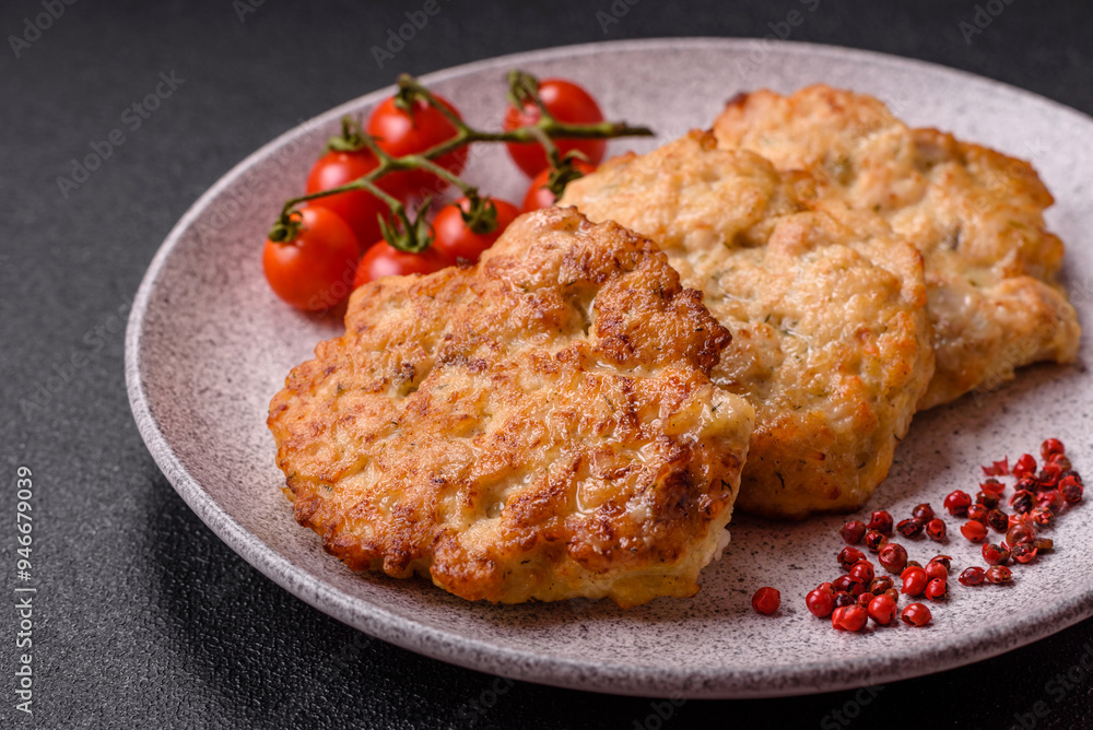 Delicious fried pork or chicken chops breaded with salt and spices Delicious fried pork or chicken chops breaded with salt and spices