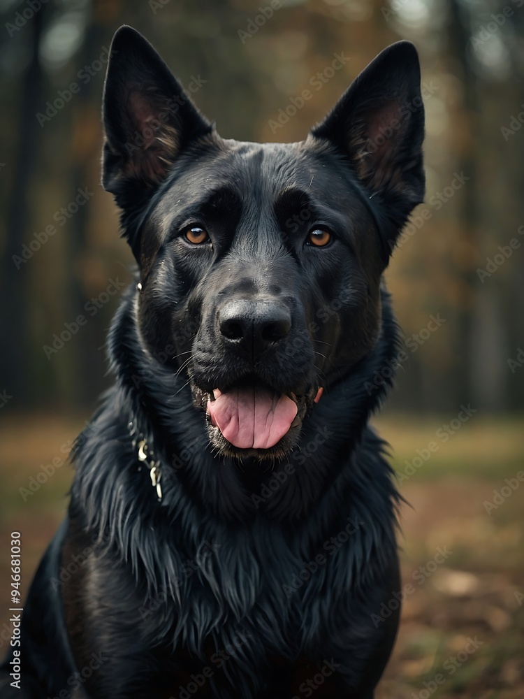Stylized depiction of a black-coated German Shepherd mixed with Cane Corso Stylized depiction of a black-coated German Shepherd mixed with Cane Corso
