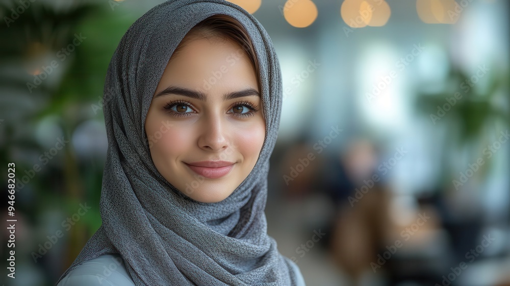 confident muslim businesswoman in hijab smiling in modern office setting professional portrait showcasing diversity and empowerment in workplace confident muslim businesswoman in hijab smiling in modern office setting professional portrait showcasing diversity and empowerment in workplace