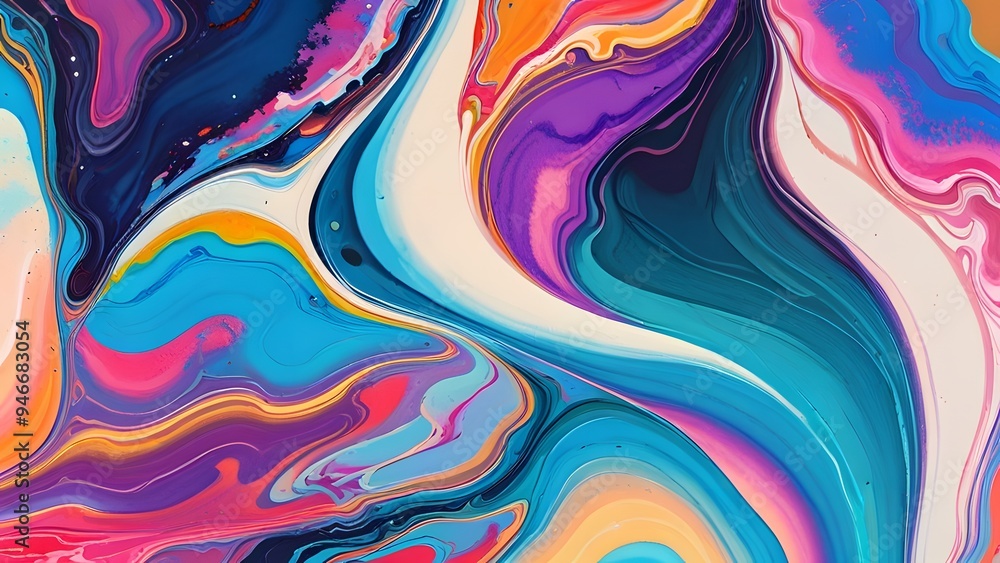 Vibrant swirling patterns of liquid colors in fluid art, capturing the dynamic motion and vivid hues perfect for creating modern, expressive artworks and backgrounds. Vibrant swirling patterns of liquid colors in fluid art, capturing the dynamic motion and vivid hues perfect for creating modern, expressive artworks and backgrounds.