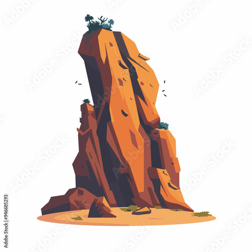 A large rock with a tree growing out of it