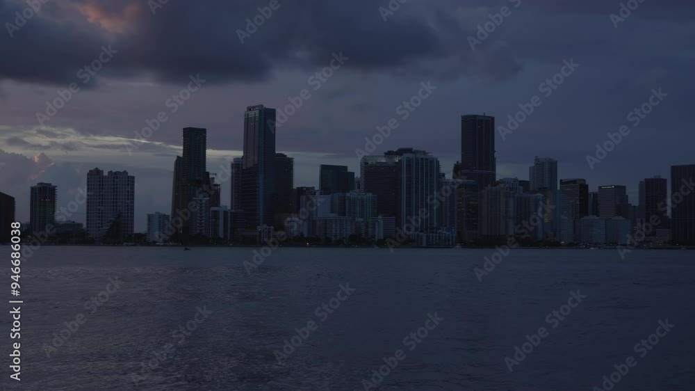 A video about an urban scene on the coastline in the city of Miami, USA A video about an urban scene on the coastline in the city of Miami, USA