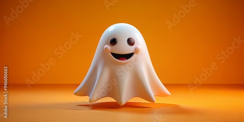 3D Rendered Smiling Ghost o...
