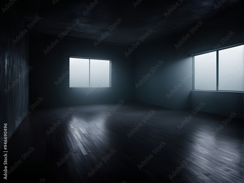 Ethereal Fog in Dark Room - Mysterious Foggy Atmosphere Ethereal Fog in Dark Room - Mysterious Foggy Atmosphere