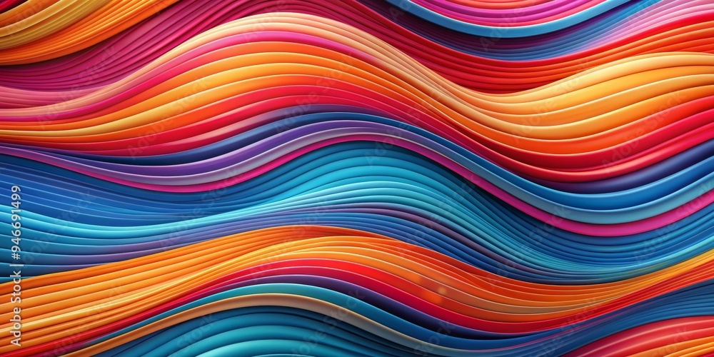 Abstract Colorful Wavy Stripes, 3D Illustration, Geometric Pattern, vibrant, abstract, digital art Abstract Colorful Wavy Stripes, 3D Illustration, Geometric Pattern, vibrant, abstract, digital art