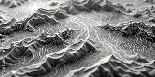 Abstract Mountainous Landsc...