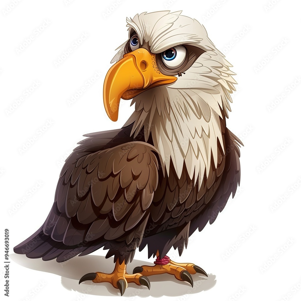 Fototapeta premium Eagle Sympathy emotion fantasy animal cartoon isolated whitebackground