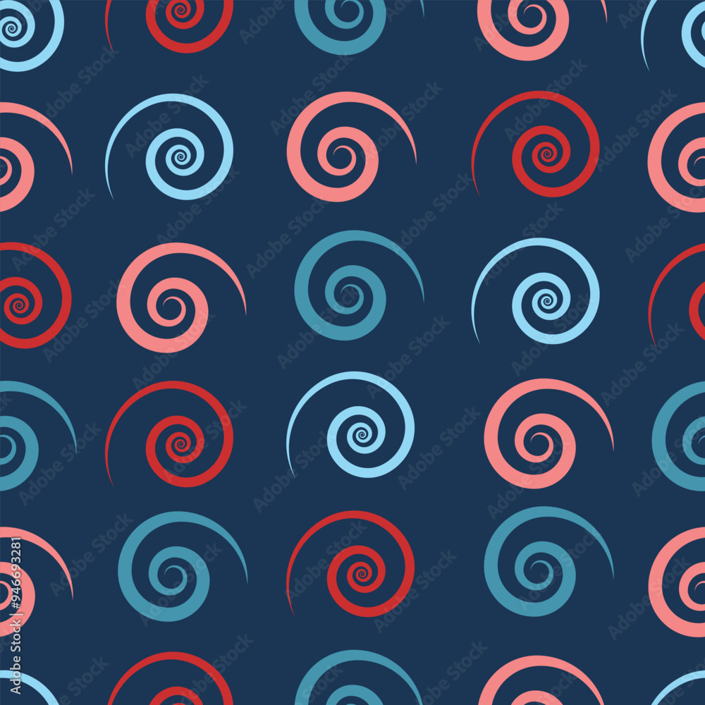 Seamless abstract pattern with spirals on a blue background Seamless abstract pattern with spirals on a blue background