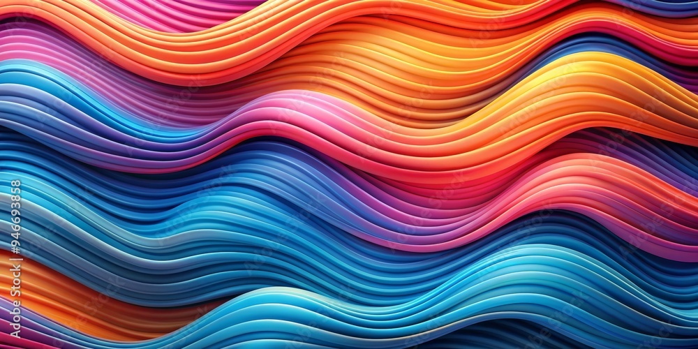 Abstract Wavy Lines Composition of Vibrant Hues, 3D Render, Abstract Background, Digital Art, Waves, Colors, Gradient Abstract Wavy Lines Composition of Vibrant Hues, 3D Render, Abstract Background, Digital Art, Waves, Colors, Gradient