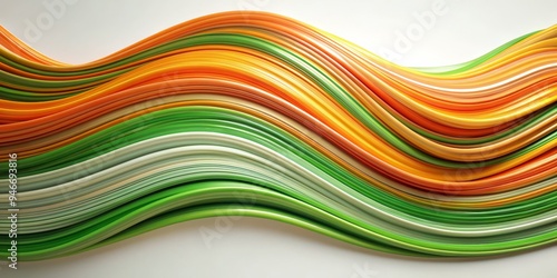 Abstract Wavy Green and Ora...