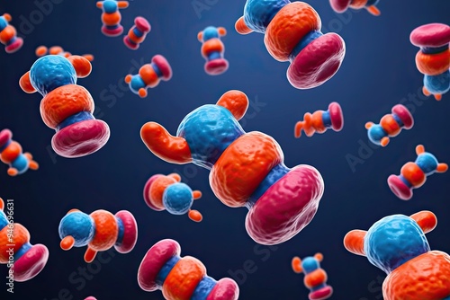 3D Graphics of Chromosomes in Biotechnology and Science photo