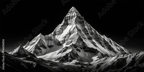Black and White Mountain Pe...