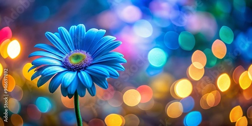 Blue Flower Against Bokeh B...
