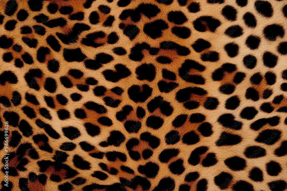 Close-Up Leopard Fur Texture Detailed Background Close-Up Leopard Fur Texture Detailed Background