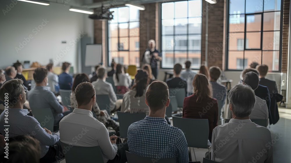 Obraz premium Business Conference with Engaged Audience