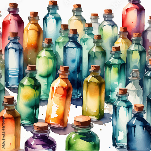 Bottle Ilustration Painting Background Very Cool