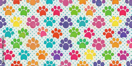 Colorful Polka Dot Paw Prin...
