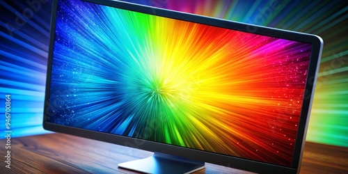 Computer Screen with Rainbo...