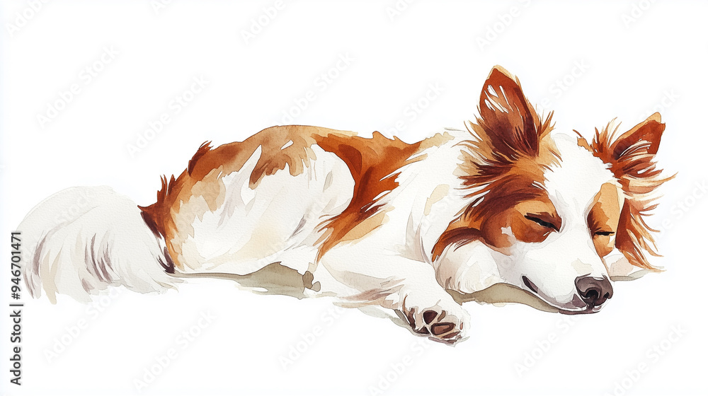 Naklejka premium 犬の水彩イラスト