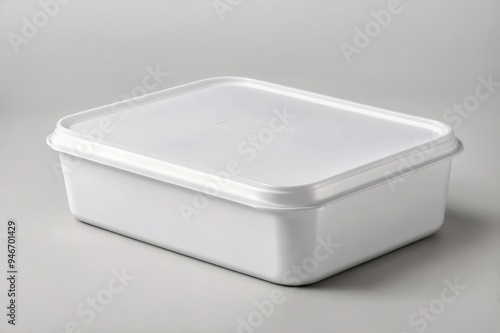 rectangular white plastic container with lid 