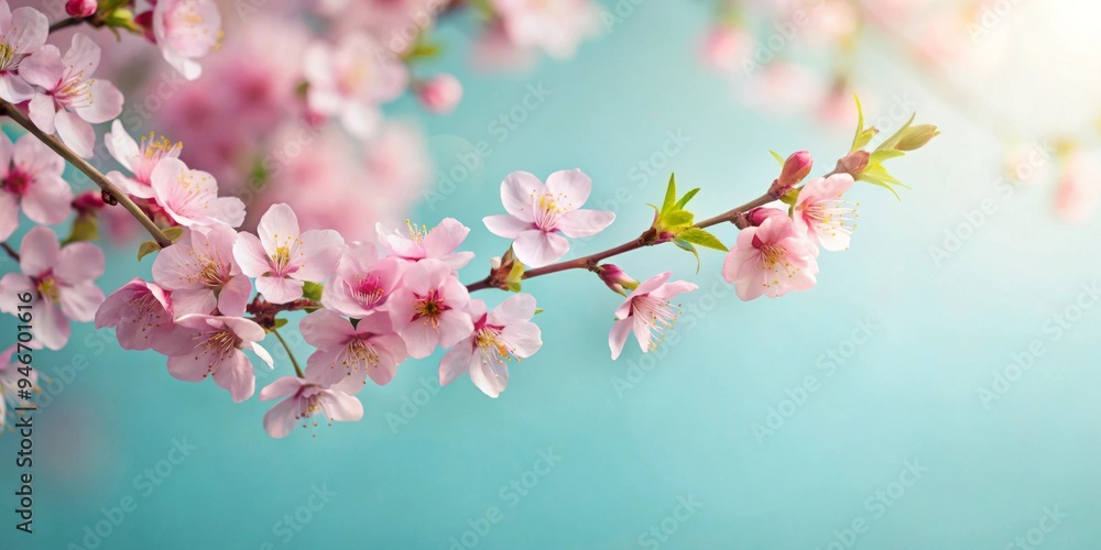 Obraz premium Delicate cherry blossoms with a serene water reflection
