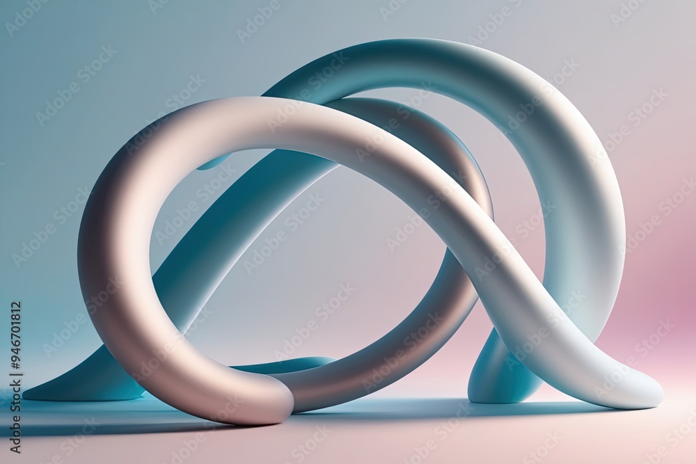 Mesmerizing Three Dimensional Design with Flowing Arcs and Luminescent Gradient in Pale Blue and Pink Mesmerizing Three Dimensional Design with Flowing Arcs and Luminescent Gradient in Pale Blue and Pink