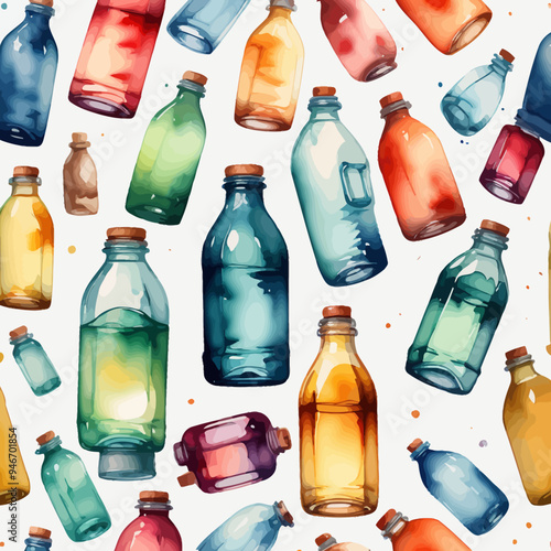 Bottle Ilustration Painting Background Very Cool