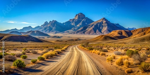 Desert Road Through Mountai...