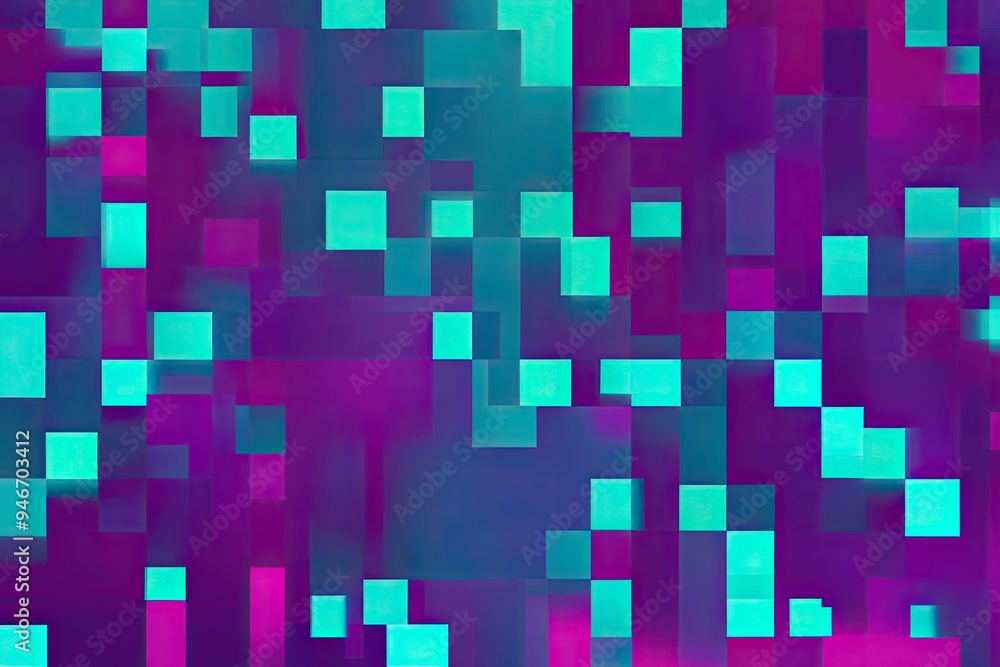 Vibrant Neon Gradient Pattern with Pixelated Teal, Turquoise, and Purple Distortion Vibrant Neon Gradient Pattern with Pixelated Teal, Turquoise, and Purple Distortion