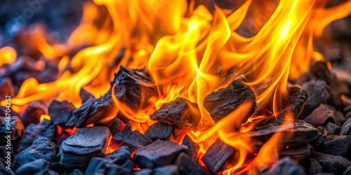 Fire and Coal A Close-Up Vi...