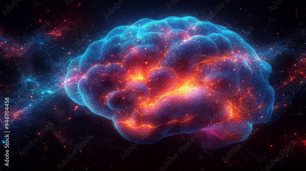 Cosmic Brainpower: A vibrant, abstract rendering of a brain ablaze with cosmic energy, symbolizing intelligence, creativity, and the boundless potential of the human mind. Cosmic Brainpower: A vibrant, abstract rendering of a brain ablaze with cosmic energy, symbolizing intelligence, creativity, and the boundless potential of the human mind.