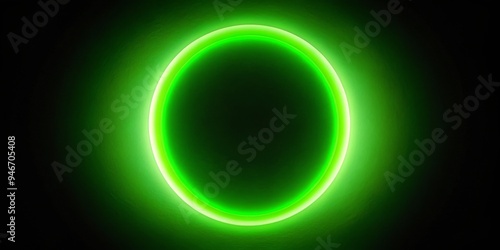 Glowing Green Circle in Dar...