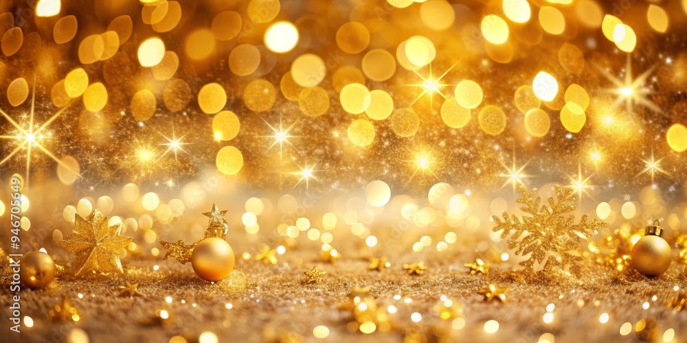 Golden Christmas Sparkle Festive Bokeh Background with Glittery Decorations, Christmas , Decoration, Holiday Golden Christmas Sparkle Festive Bokeh Background with Glittery Decorations, Christmas , Decoration, Holiday