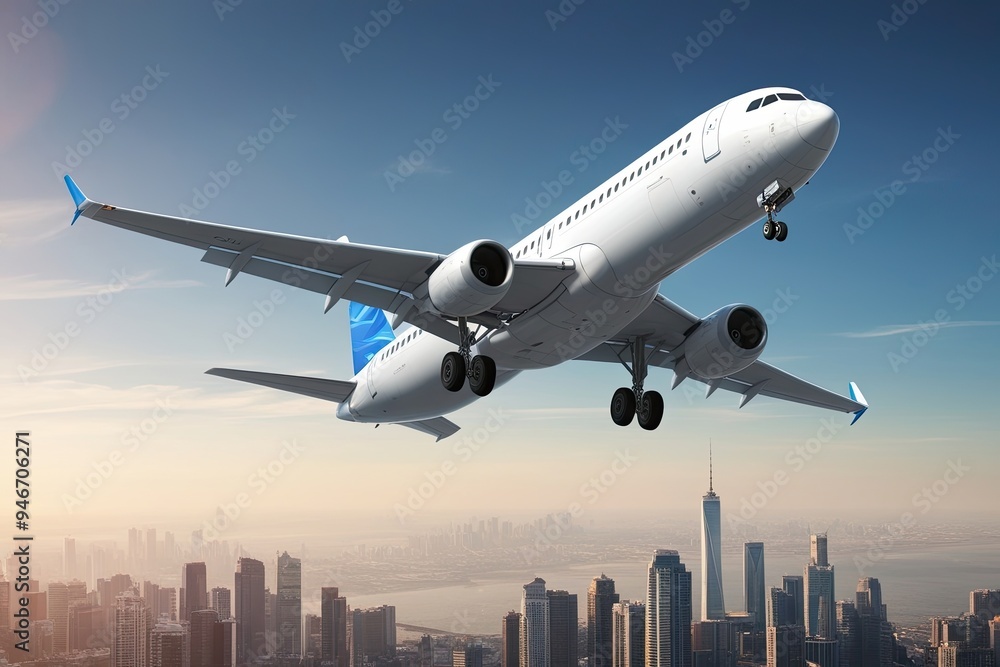 White Commercial Airplane Flying in Dynamic Ascent on Isolated Background - Travel Concept 3D Rendering White Commercial Airplane Flying in Dynamic Ascent on Isolated Background - Travel Concept 3D Rendering
