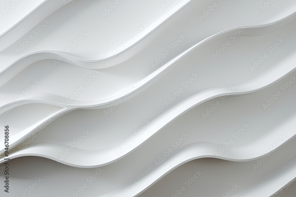 Calm 3D Wave Patterns on White Background for Stunning Visuals Calm 3D Wave Patterns on White Background for Stunning Visuals