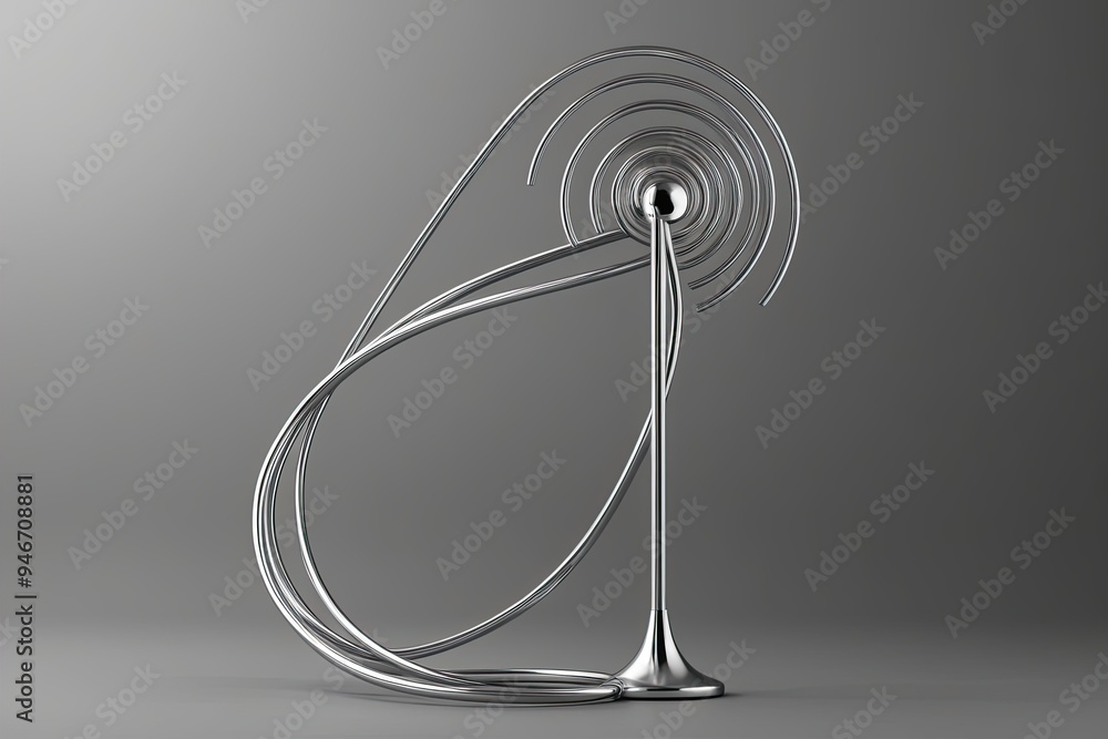 Elegant Twisting Metallic Antenna with Three-Dimensional Abstract Design and Flowing Silhouette Elegant Twisting Metallic Antenna with Three-Dimensional Abstract Design and Flowing Silhouette