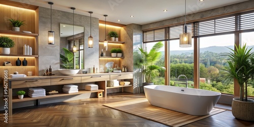 Modern Bathroom with Freest...