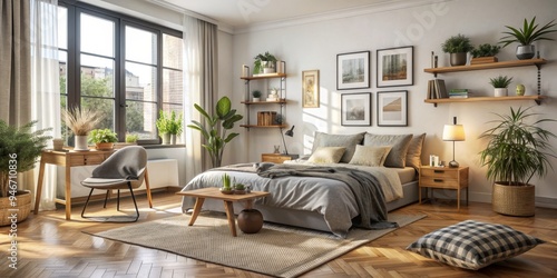 Modern Bedroom Interior wit...
