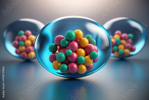 Advanced 3D Rendering of a Capsule Filled with Stem Cells for Regeneration and Health Care