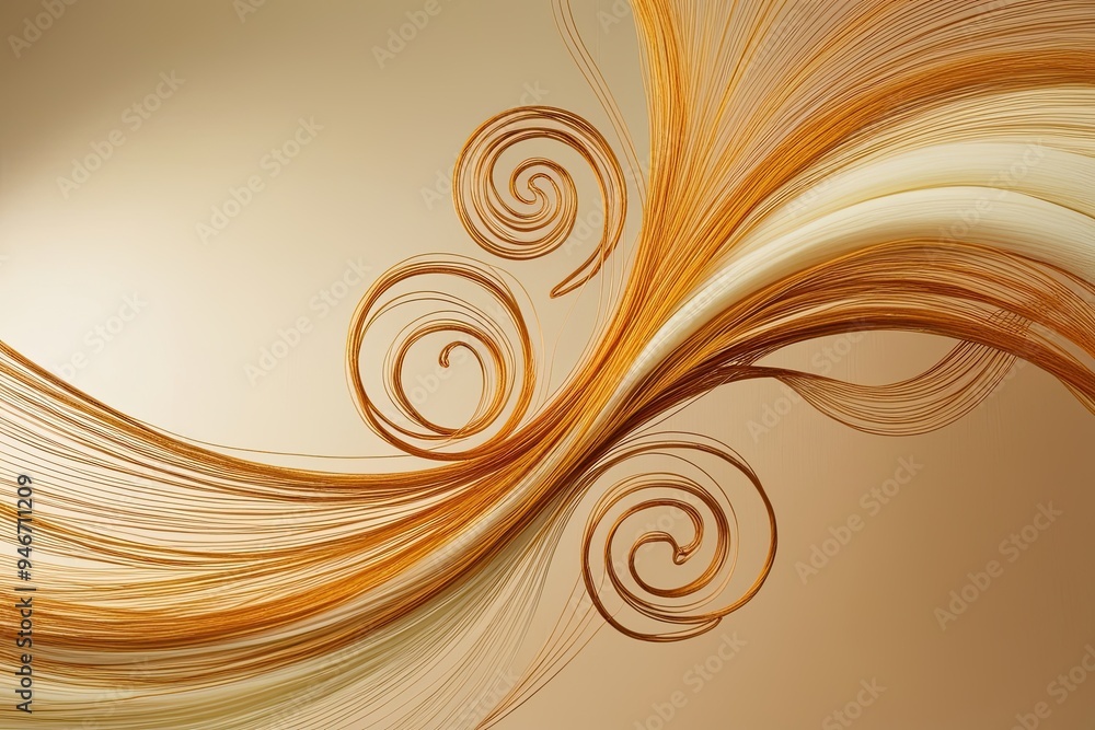 Mesmerizing Swirling Line Designs in Soft Gradient Backdrop of Warm Beige and Gentle Cream with Vibrant Saffron Threads Mesmerizing Swirling Line Designs in Soft Gradient Backdrop of Warm Beige and Gentle Cream with Vibrant Saffron Threads