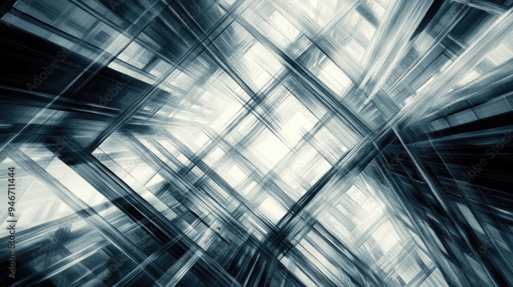 Abstract pattern of structural lines creating a deep perspective ideal for use as an architectural technological or corporate backdrop Abstract pattern of structural lines creating a deep perspective ideal for use as an architectural technological or corporate backdrop