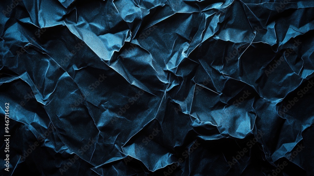 Dark horror themed crumpled paper in black and blue showcasing a grunge aesthetic ideal for Halloween night presented as a 3D illustration Dark horror themed crumpled paper in black and blue showcasing a grunge aesthetic ideal for Halloween night presented as a 3D illustration